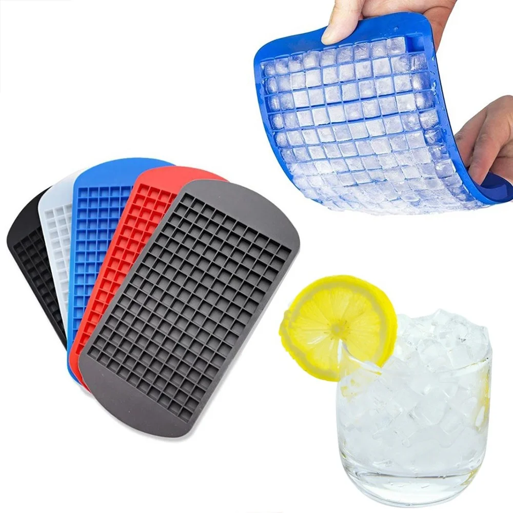 

Food Grade 23x12x1.3cm 160 Cavity Silicone Bar Ice Cube Tray Mini Ice Cubes Small Square Mold Ice Maker Kitchen Accessories