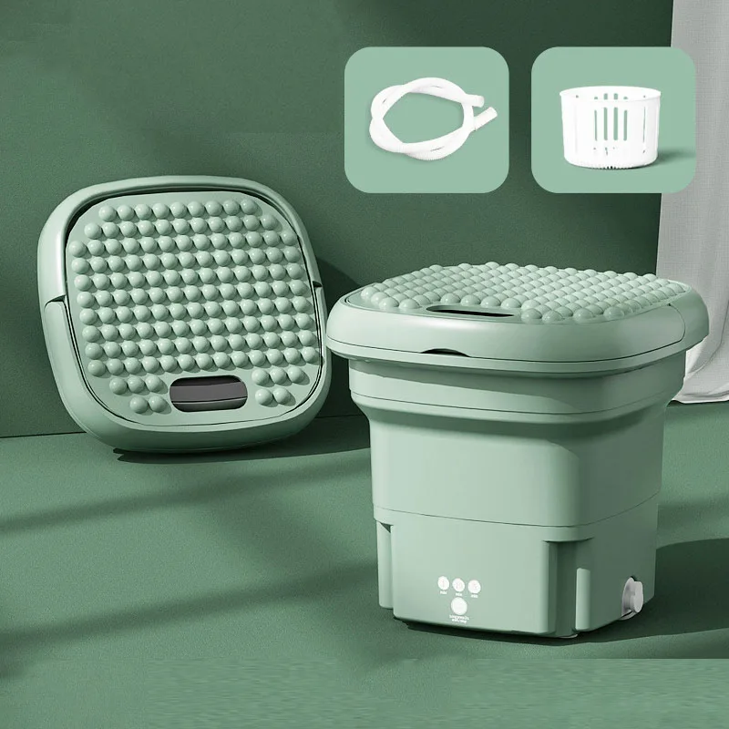 

Portable Mini Washing Machine For Clothes Folding Barrel Washer With Dryer Electric Turbo Washing Bucket Socks Underwear Travel