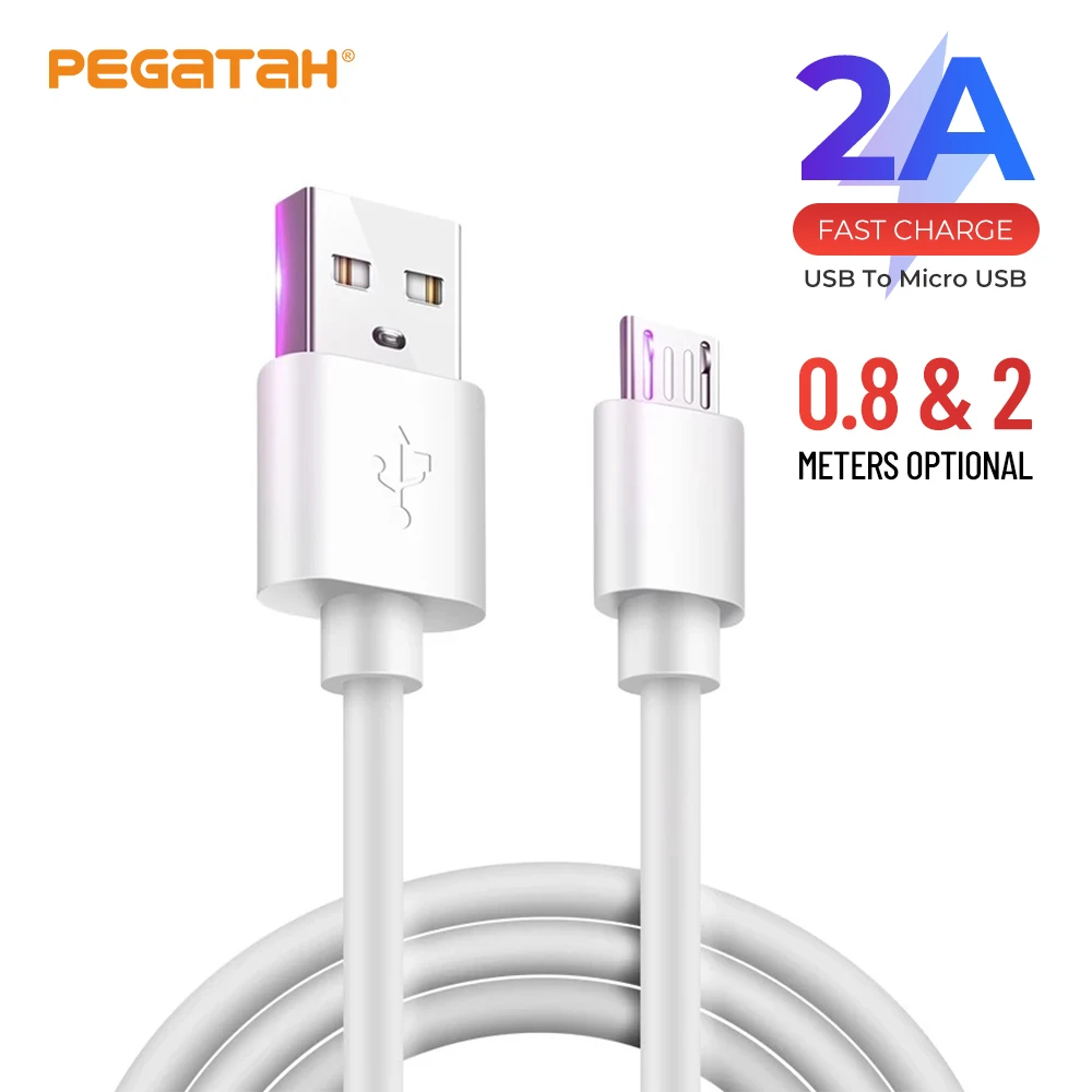 

Micro USB Cable 2A 0.8m/2m Fast Charging Data Cable Suitable for Android Mobile Phone Data Synchronization Fast Charging Cable