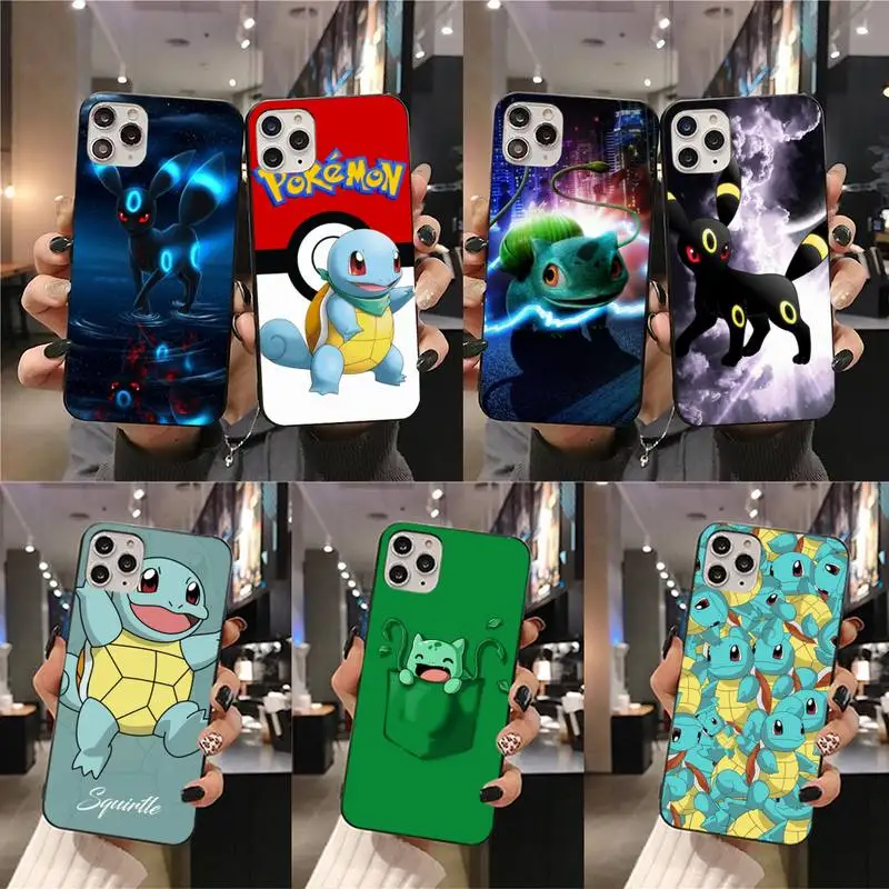 

Cartoon Pokemon Umbreon Squirtle Bulbasaur Phone Case For iphone 13 12 11 Pro Mini XS Max 8 7 Plus X SE 2020 XR cover