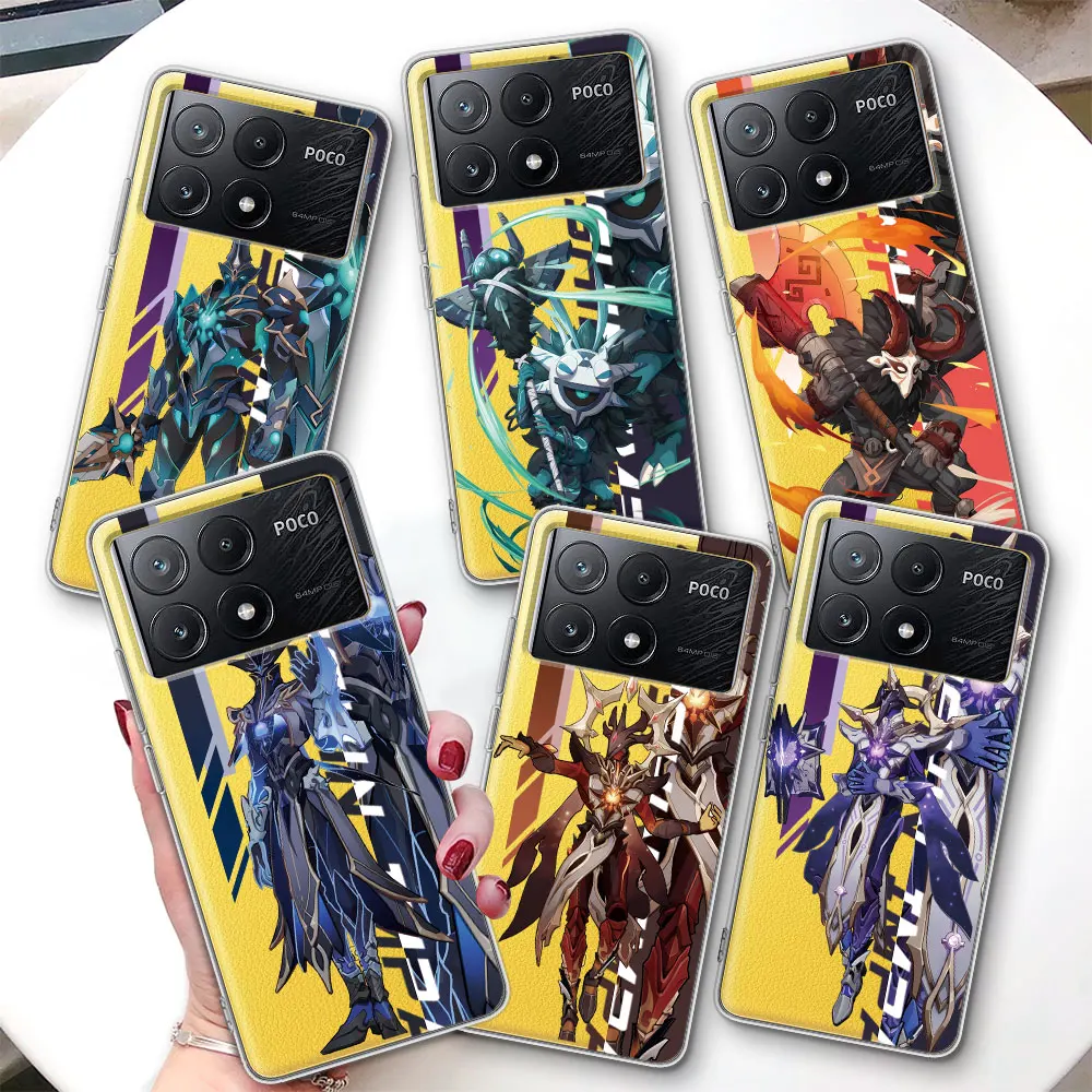 Чехол для телефона Genshin с ударным углом Xiaomi Poco X6 X5 F4 M5s X3 NFC F1 F5 M5 M3 M4 GT F3 F2 X4 Pro мягкий