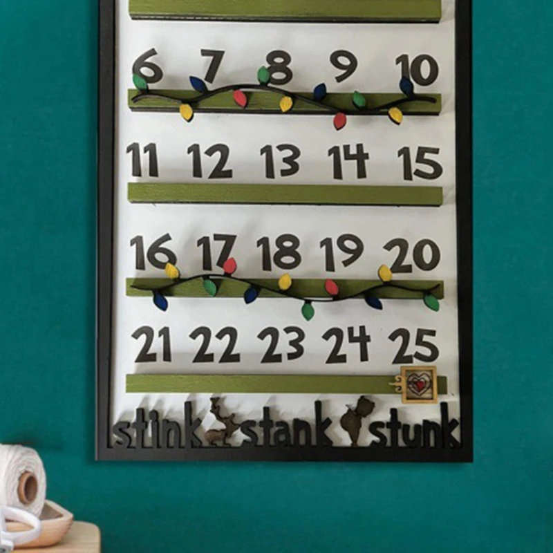 Рождественский календарь настольное деревянное украшение обратного отсчета