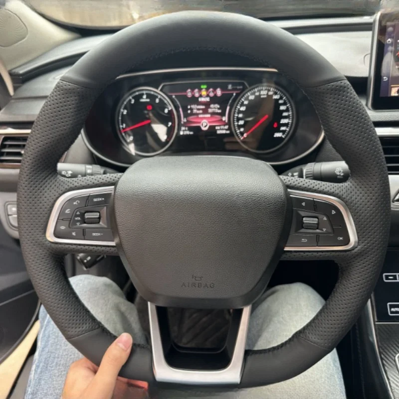 

Кожаная дышащая Обложка для руля Hongqi HS5 H5 HS7 H7 H9