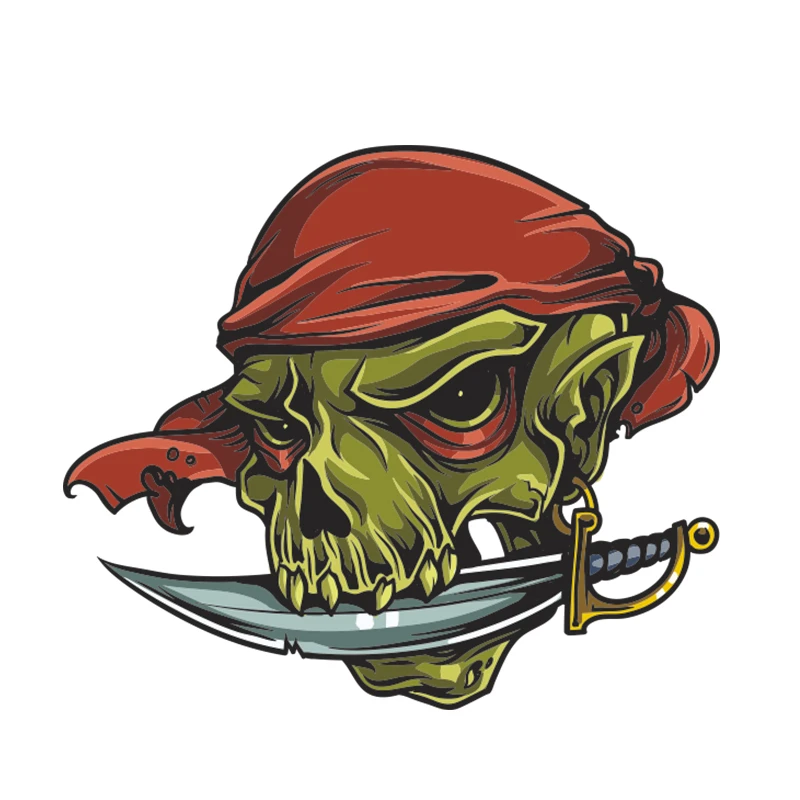 

Skull Biting Knife Pattern Car Sticker PVC Motorcycle Off-road Vehicle RV Decoration Exquisite Waterproof Auto Decal k155
