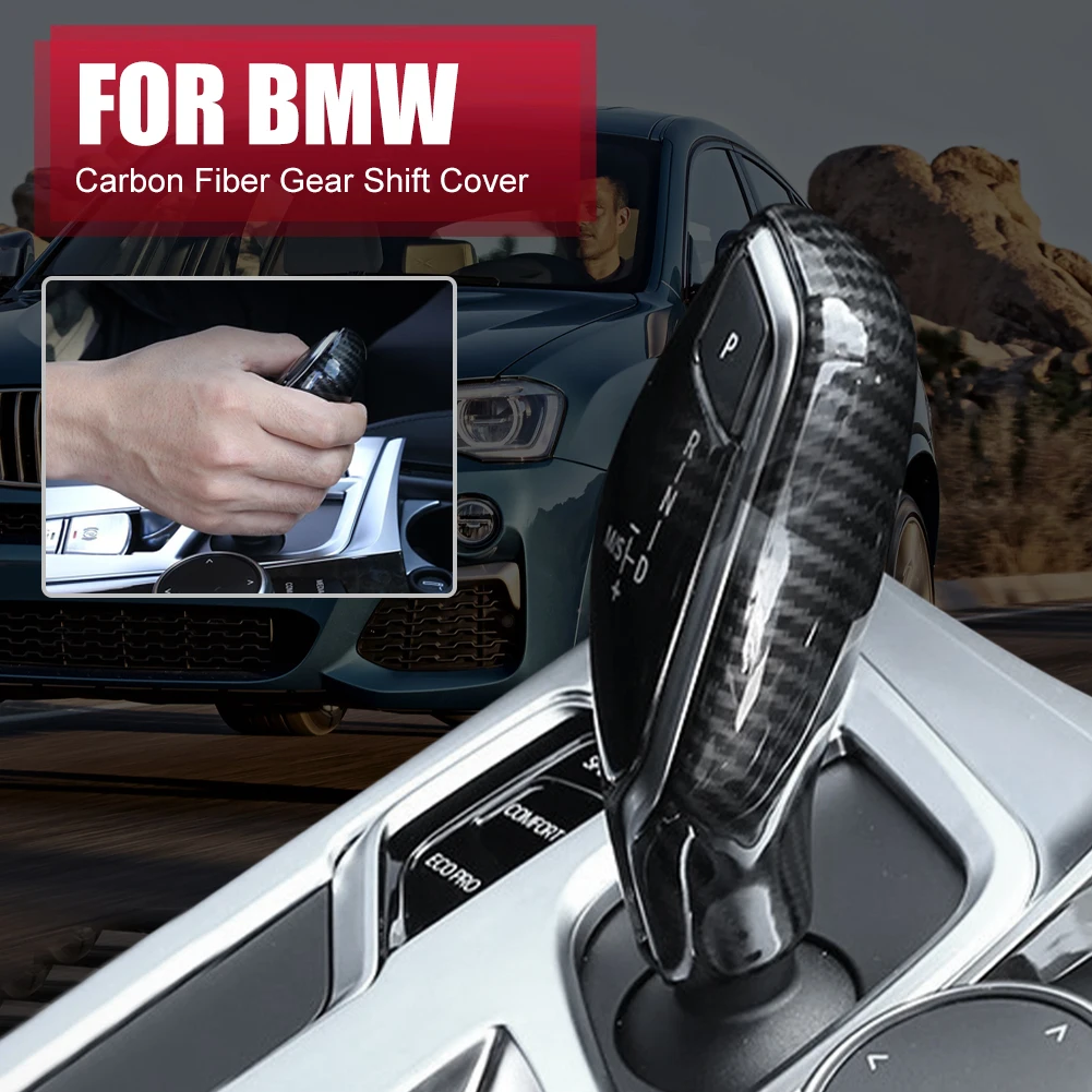 

Gear Shift Knob Cover Scratch Resistant Shift Gear Protector Stick Sleeve Carbon Fiber for BMW 5 6GT 7 X3 X4 Accessories