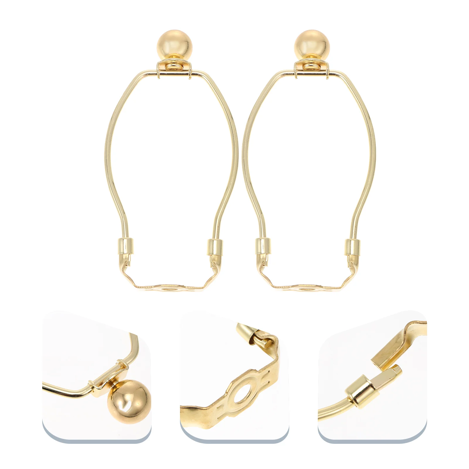 

2 Pcs Shade Bracket Wall Lights Decor Lamp Harp Holder Trumpet Lampshade Horn Frame Alloy Plating Lighting Supplies