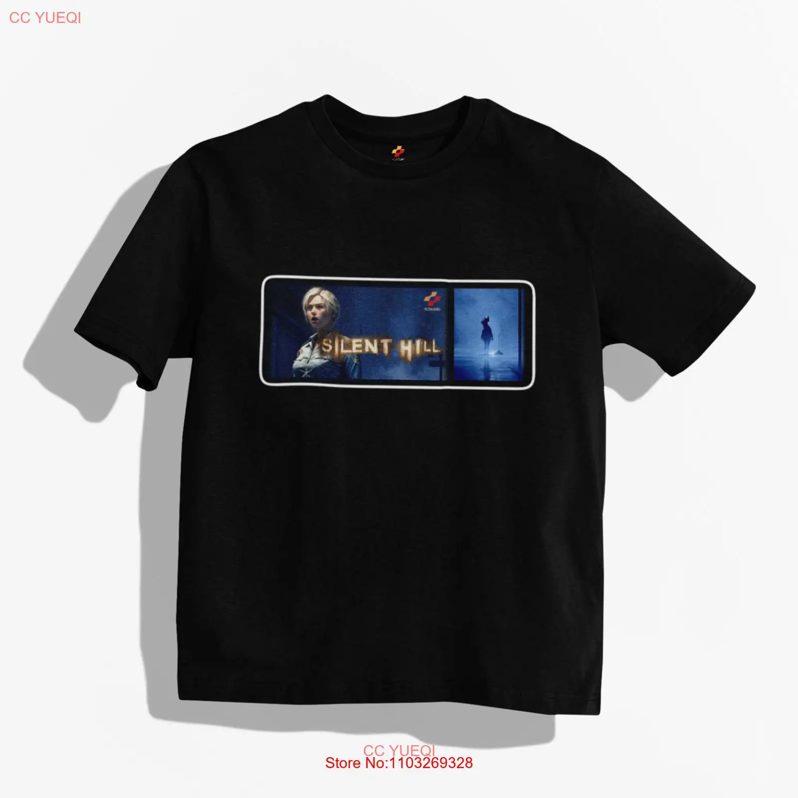 Черная ретро-футболка с коротким рукавом для видеоигр SILENT HILL 1 PS1 CYBIL приднетт
