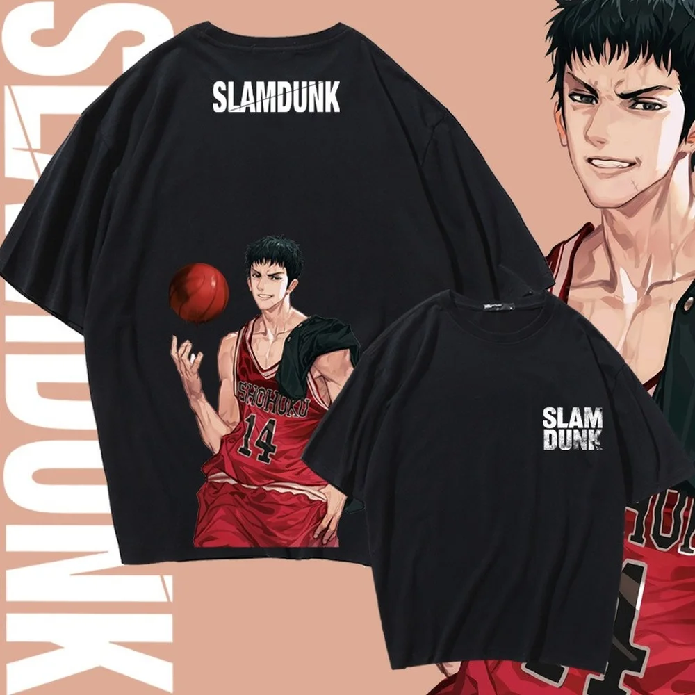 

Hisashi Mitsui Graphic Oversized Men Cotton T-shirt Slam Dunk Basketball Anime Summer Clothing Women Casual Short Sleeve Tee Top
