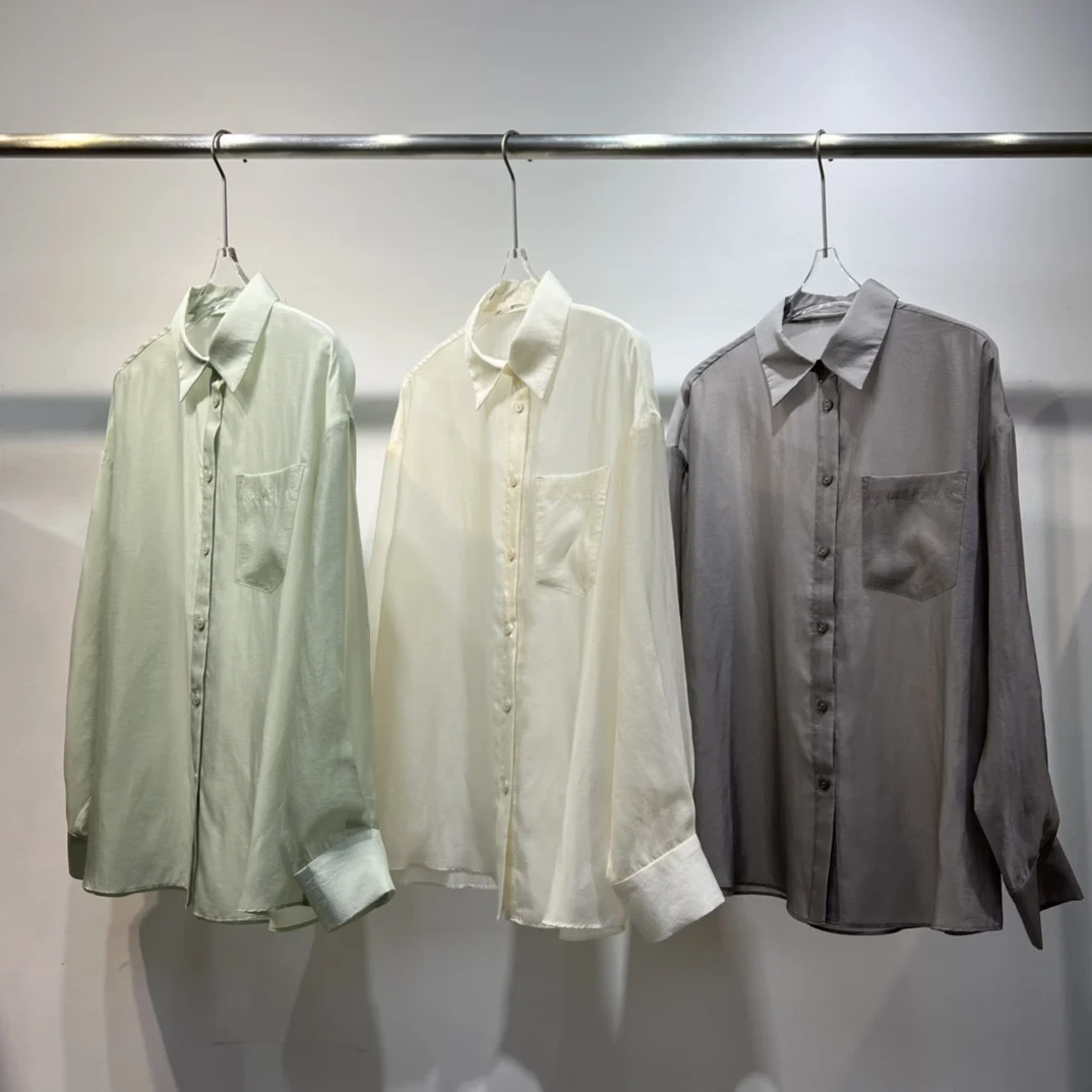 

2022 new women fashion long sleeve sexy solid color pocket shirt 0703