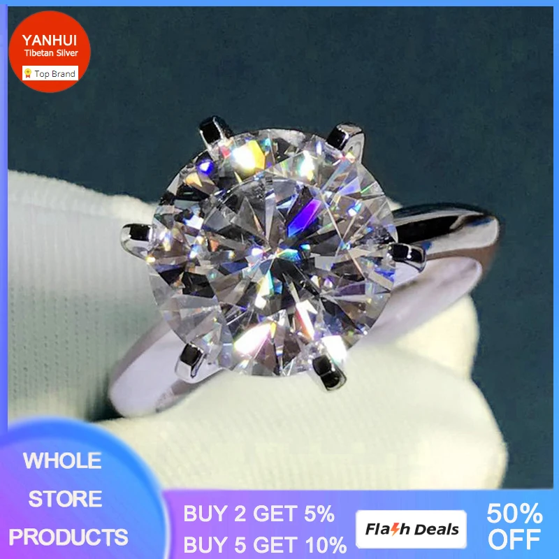 

With Credential Luxury 2.0ct Zirconia Diamant Pure White Gold Color Ring Original Classic Wedding Jewelry Women Anniversary Gift