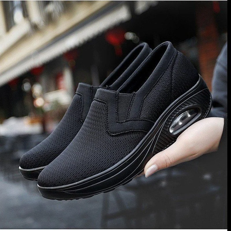 2022 New Summer Women's Casual Shoes Mesh Sneakers Thick Sole Wedge Casual Shoes Breathable Versatile Comfortable Sneakers Women