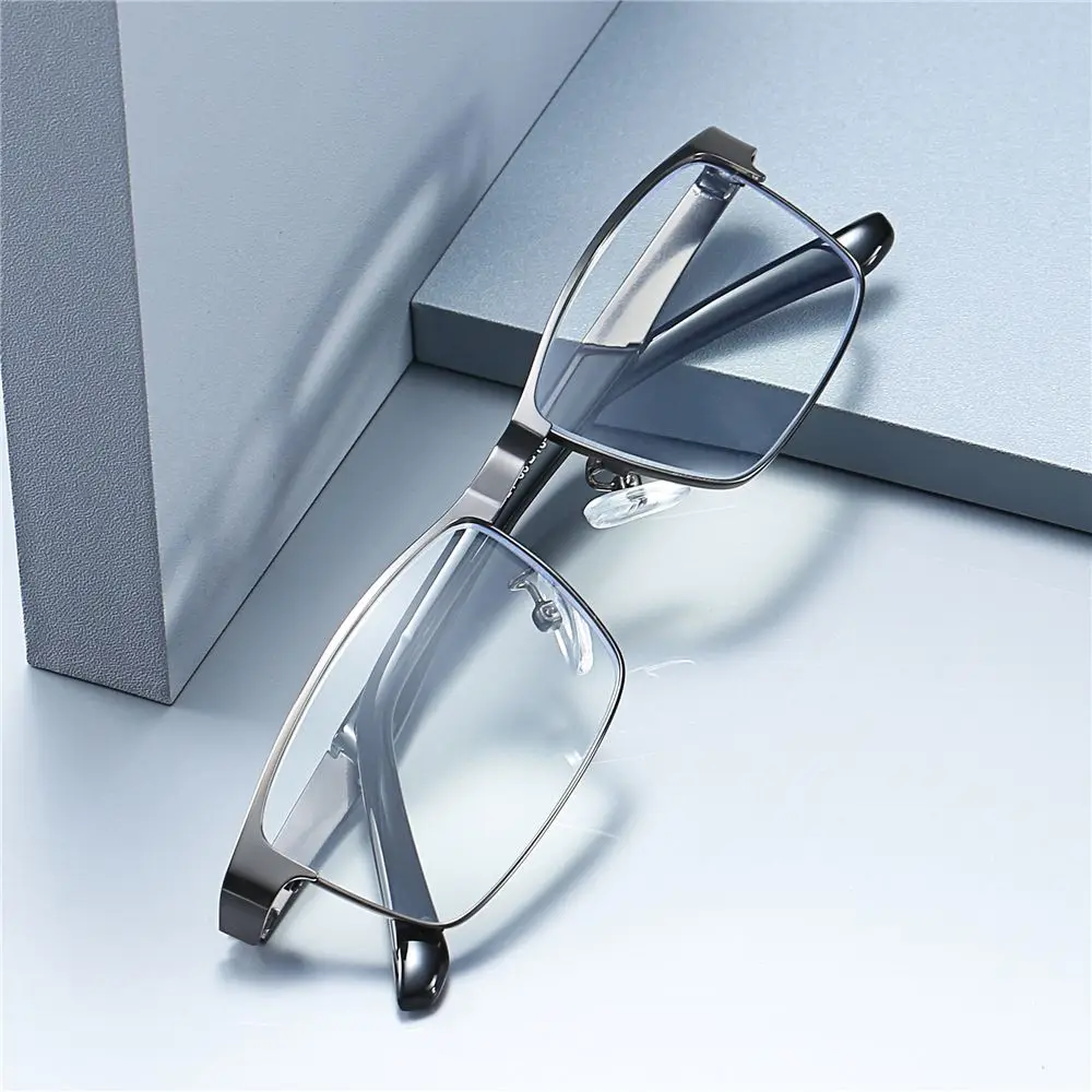 

NEW Men's Business Anti Blue Light Eyewear Half Frame Presbyopic Reading Glasses Men Metal Glasses Frame Optical Glasses