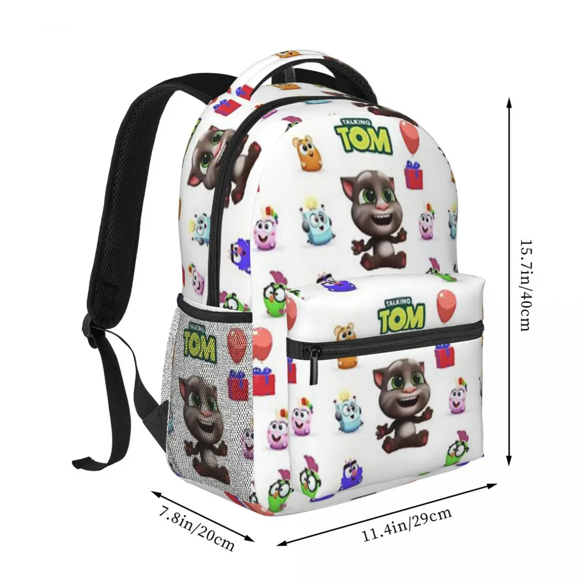 Фото Симпатичный рюкзак для школьников и студентов Cute Talking Tom Baby And Friends, холщовый, для начальной, средней и высшей школы, дорожная сумка, 17 дюймов №2