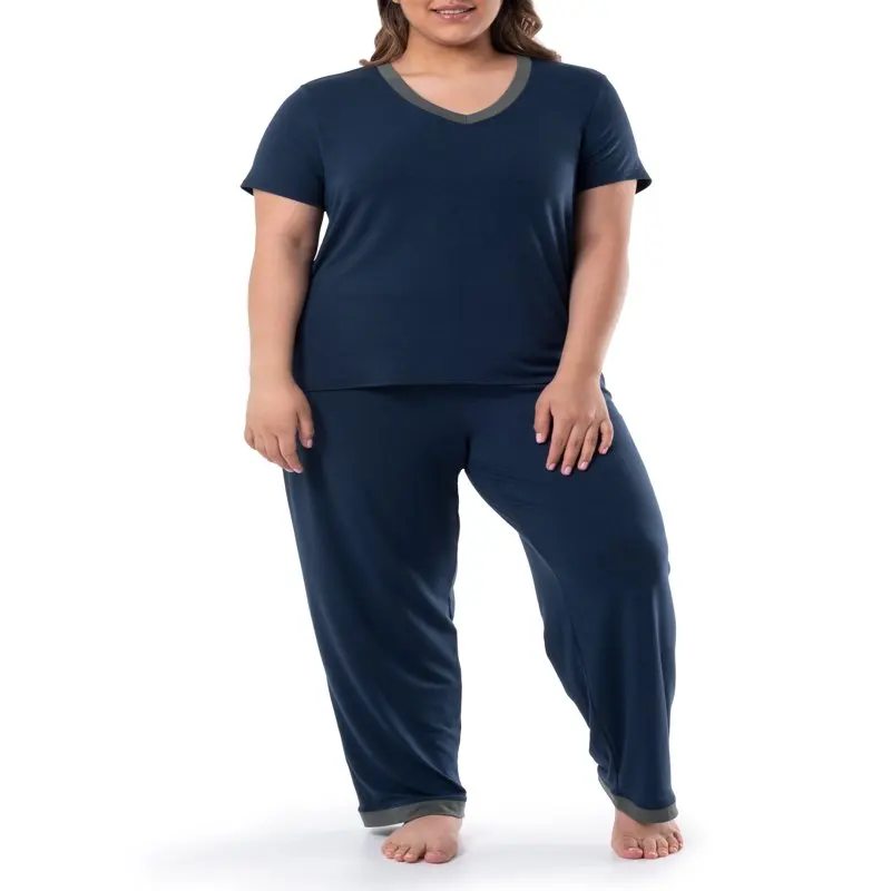 Women`s Soft & Breathable V-Neck Pajama Set, 2-Piece, Sizes S-4X