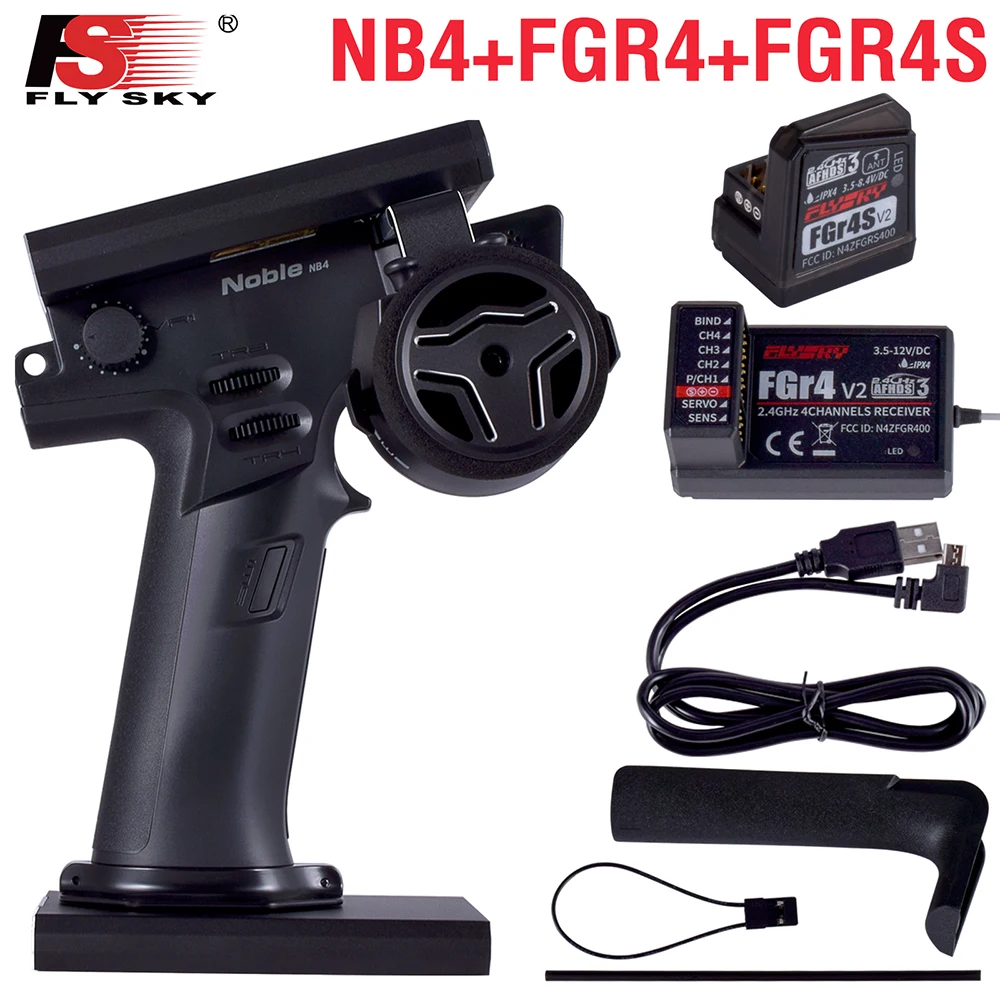 

Flysky Noble NB4 RC Radio Transmitter and Receiver FGR4 FGR4S with AFHDS 3 Protocol for RC Car Boat Models 2.4GHZ 4CH
