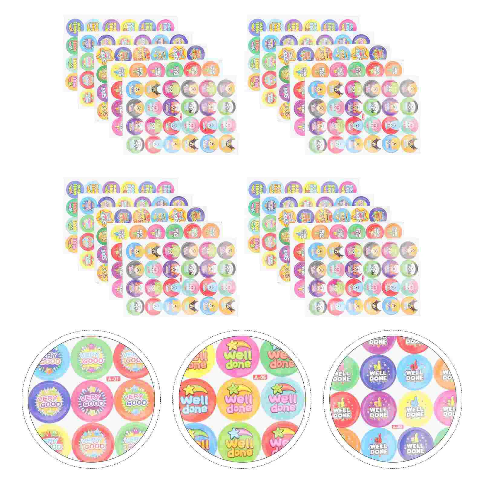 

100 Sheets Decorative Reward Stickers for Children Reward Stickers Adhesive Incentive Stickers