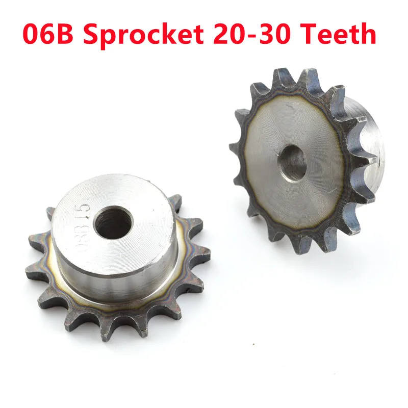 

1 шт. 06B от 20 зубьев до 30 зубьев, колесная цепь, промышленная A3 сталь, подходит для роликовой цепи 06B