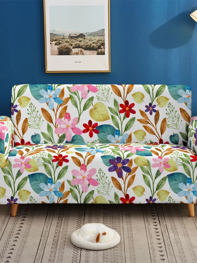 

Эластичный универсальный чехол для дивана с цветочным узором, комбинированный чехол для дивана для нескольких человек, декоративные аксес...
