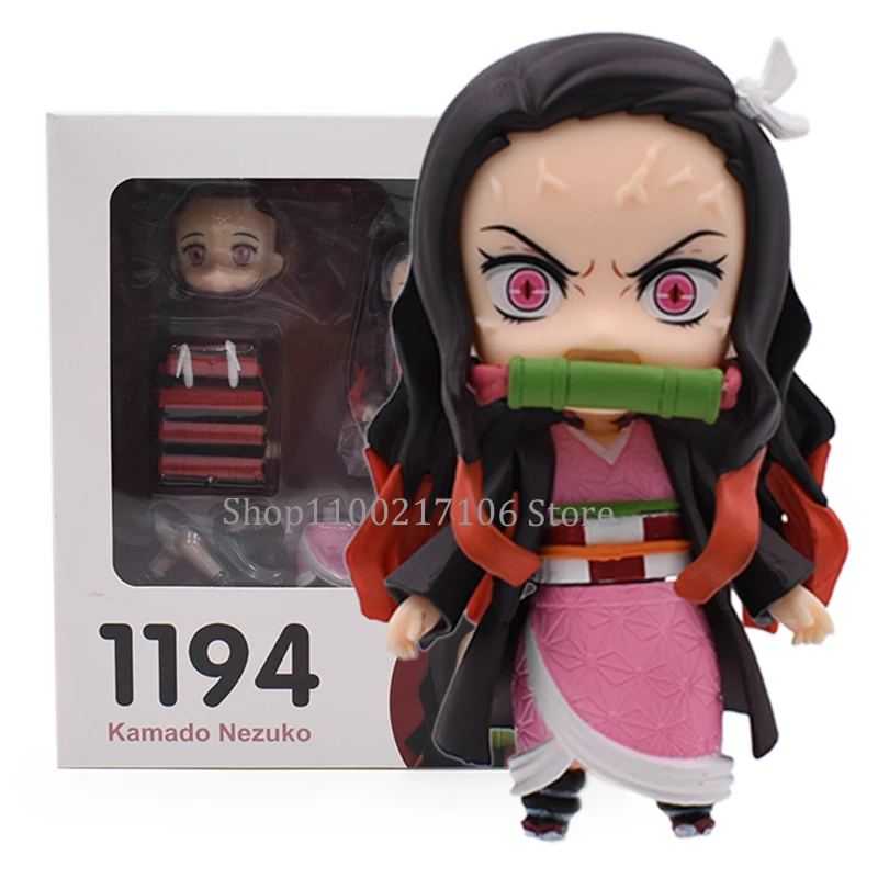 

10cm Anime Demon Slayer Kimetsu no Yaiba Kamado Nezuko 1194 Tanjirou 1193 Q.ver PVC Action Figure Toy Collection Model