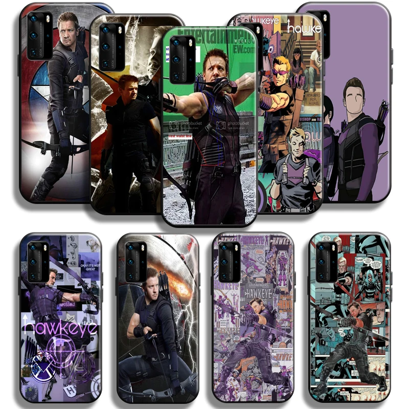 

Marvel Avengers Hawkeye For Huawei P40 P40 Pro Lite 5G Phone Case Black Cover Liquid Silicon Funda Back Cases Carcasa Soft