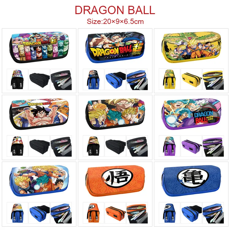 Case Double-deck Ultra-large Capacity Nylon Anime Pencil Bag Student School Supplies Gifts