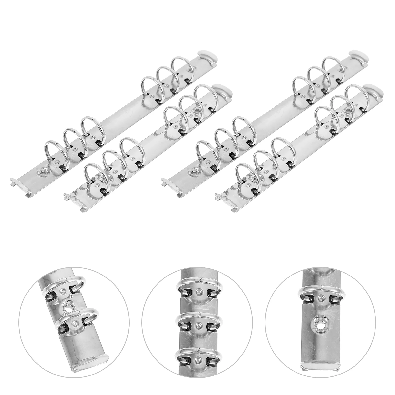 

4pcs A5 6- Ring Binder Stainless Steel Loose Leaf Binding Spines Combs Paper Folder Scrapbook Clips for Office supplies