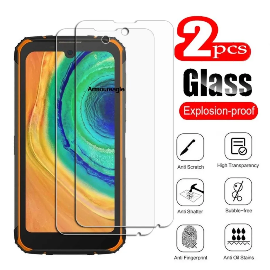 

2pcs protective tempered glass safety guard on for doogee s59 pro doogees59 s59pro screen protective protector cover film