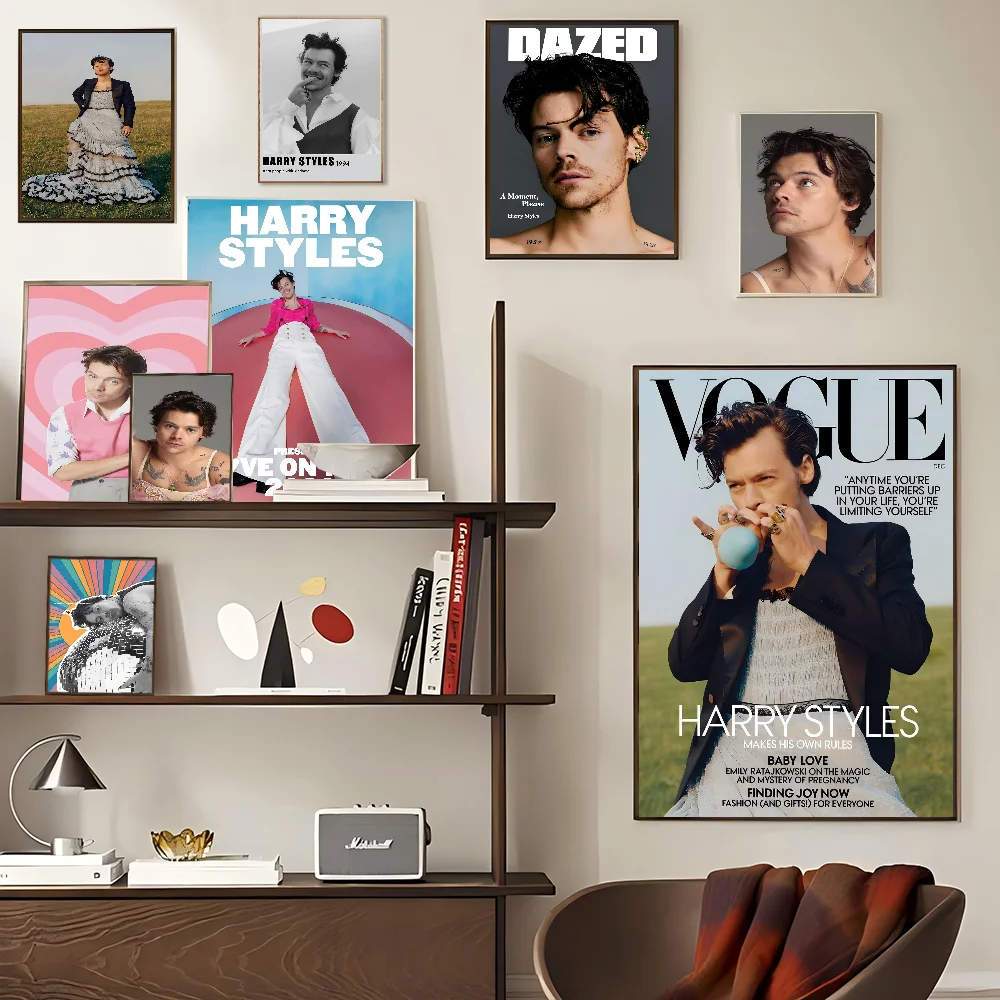 Знаменитая поп-певица H-Harris_Styles белая бумага плакат HD качество настенная живопись