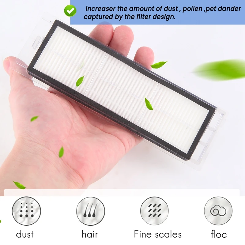 2 Pcs Hepa Filter Sweeping Machine Accessories For Xiaomi Roborock Vacuum Cleaner Smart Cleaning Robot Replacement Kit H