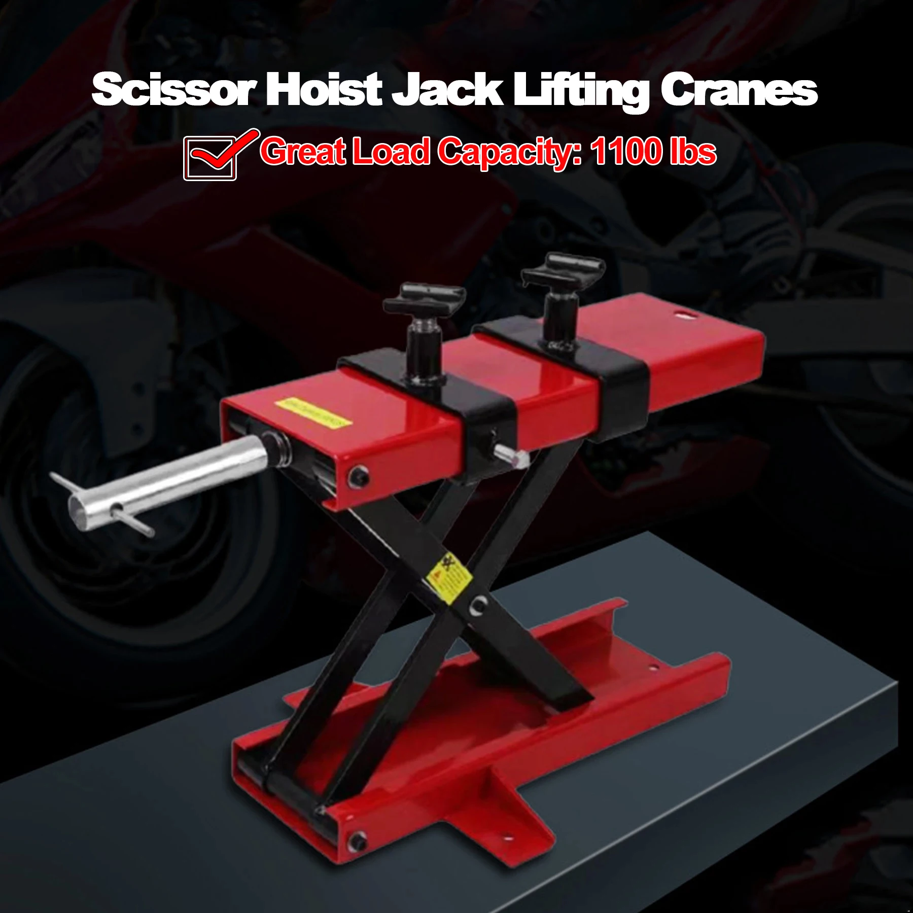 

Honhill Motorcycle Jack 500KG 1100LBS Center Scissor Lift Workbench Repair Tools For Motor Bicycle ATV Work Stand Support