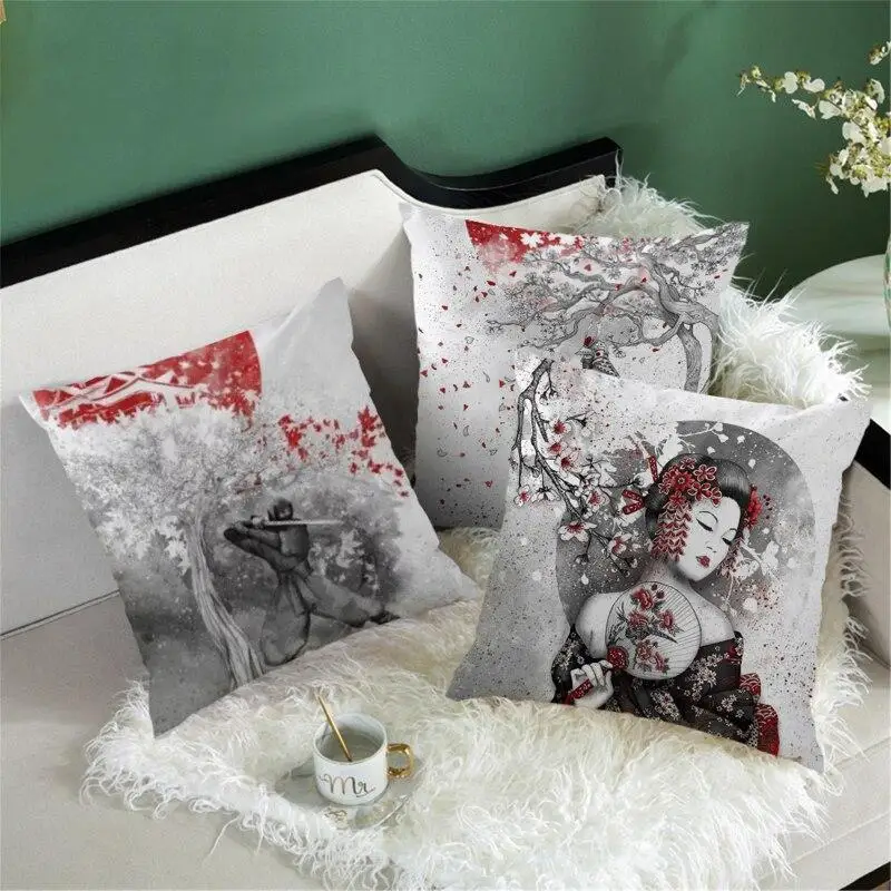

45x45cm Japanese Decorative Polyester Pillowcase Cushion Cover