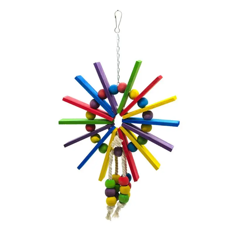 

Parrot Toys with Color Wood F*erris Wheel,Pet Bird Cage Accessories