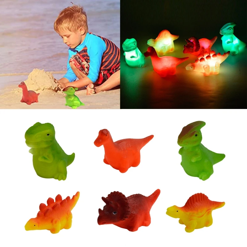 

LED Floating Dinosaur Baby Bathroom Toy Interactive Water Play Pool Beach Glowing Dino Toy Indoor Bath Shower Kids Gift