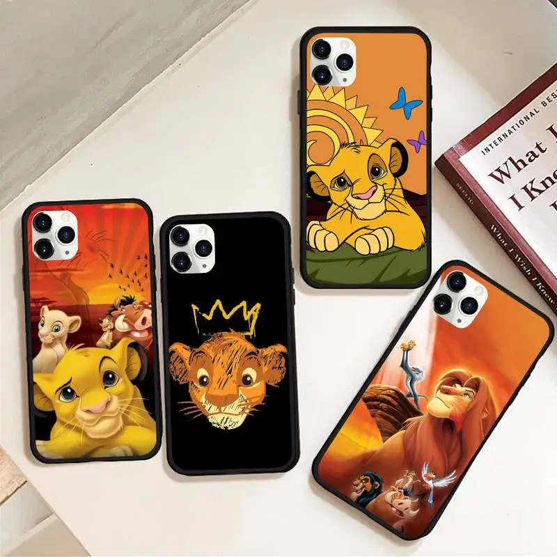 

Cartoon Lion King simba Phone Case Rubber For iphone 12 11 Pro Max Mini XS Max 8 7 6 6S Plus X 5S SE 2020 XR cover