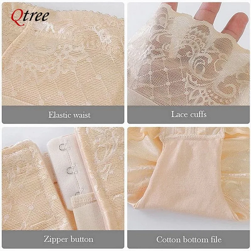 Qtree женские трусики с высокой талией на молнии для тела триммер живота контроль