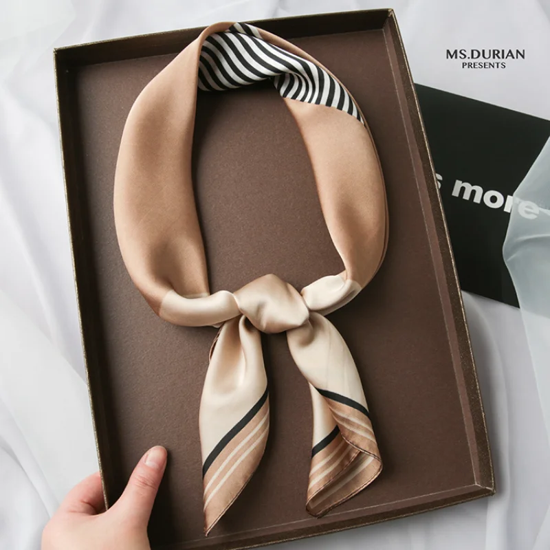 

70*70cm Luxury Geometric Print Square Satin Silk Scarf for Women Wrap Foulard Femme Handkerchief Bandana Hairband Skinny Tie