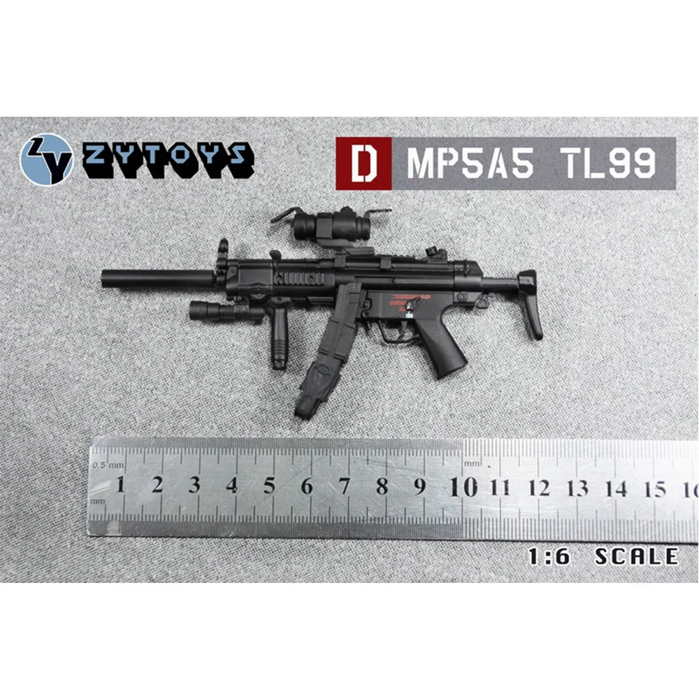 

New 1/6th MP5 Submachine Gun MP5A5 TL-99 Black PVC Material Can't Be Fired Model For 12inch Action Figure Soldier Weapon Series