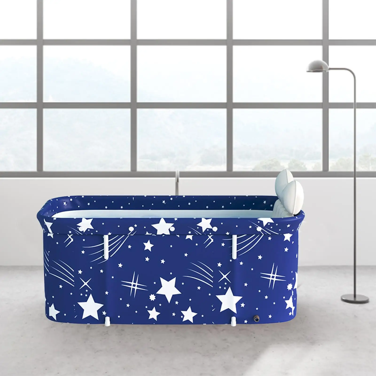 

Foldable Soaking Standing Bath Tub Seat Cushion Easy to Install for Family