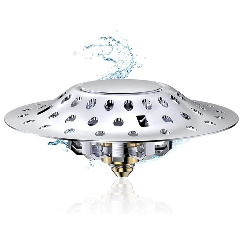 

2 In 1 Bathtub Stopper With Drain Hair Catcher, Anti-Clogging Tub Stopper With Dual Filtration, For 1.4-2.0In Drain Hole