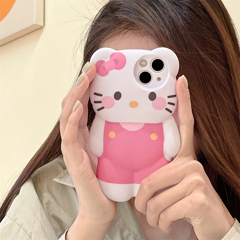 

Cute Cartoon Hellokitty Sanrio Stereo Kawaii Apple 11 Suitable for Iphone12/13Promax Mobile Phone Case 12/13Pro Protective Cover