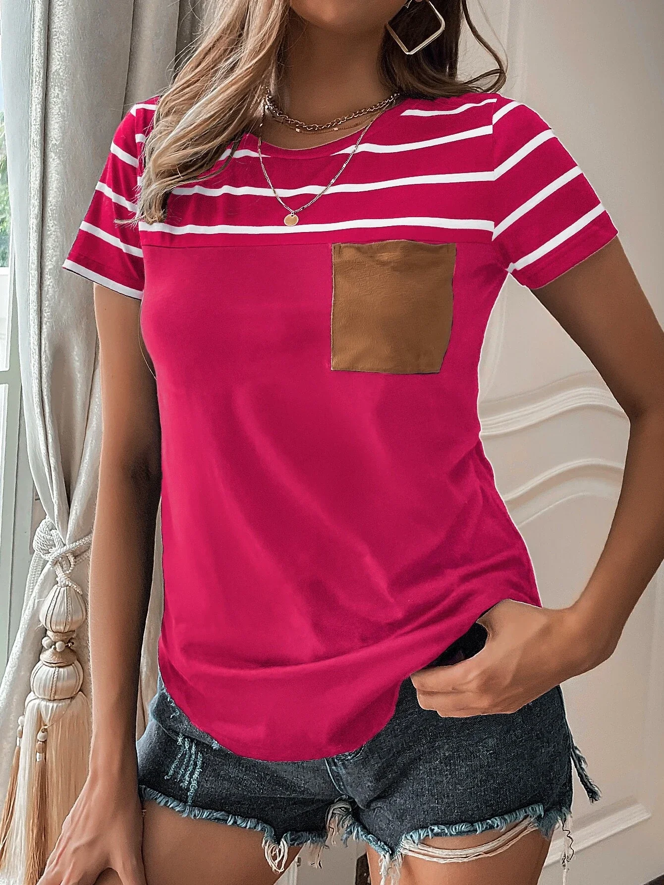 

solid color casual T-shirt women long sleeves turtleneck crop tops sexy simple style party club 2022 spring summer new