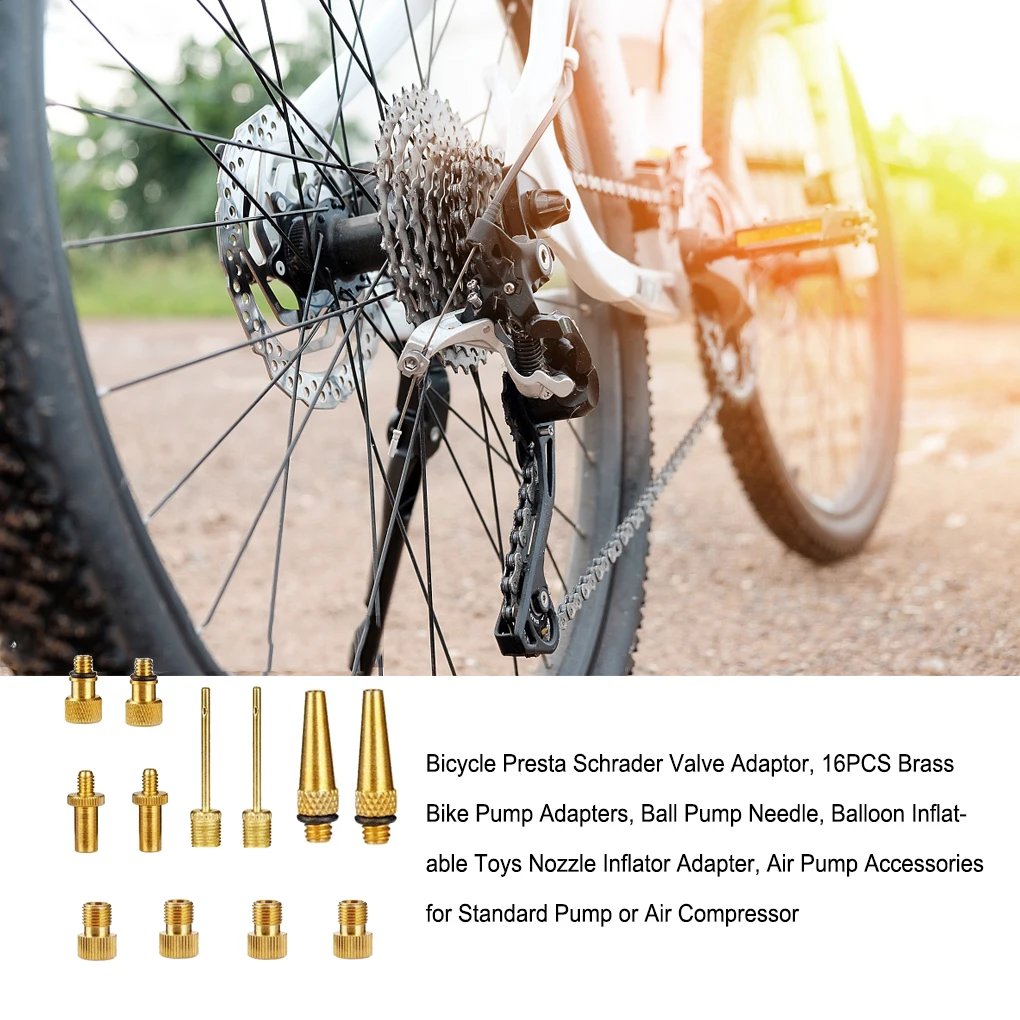 

12 Pieces Set Bike Valve Adaptor Anti-corrosive Pump Adapter Accessories