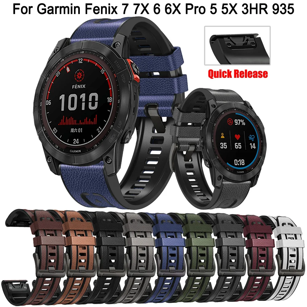 

Ремешок силиконовый для смарт-часов Garmin Fenix 7 7X 6 6X Pro 5 5X Plus 3HR, быстросъемный браслет EasyFit, 26 дюймов 22 мм