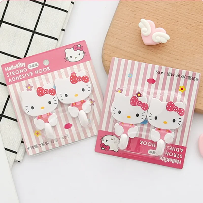 Набір з 2 предметів Hello Kitty Sanrio Міцні самоклеючі гачки Вішалка для зберігання