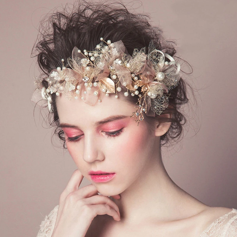 Повязка на голову с роскошными жемчужинами стразы аксессуары для волос женщин