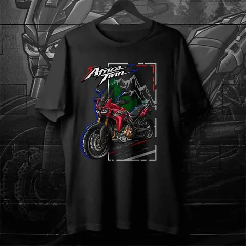 Классическая мотоциклетная футболка Africa Twin CRF1000L 2016-2019, повседневная мужская футболка из 100% хлопка с круглым вырезом и короткими рукавами