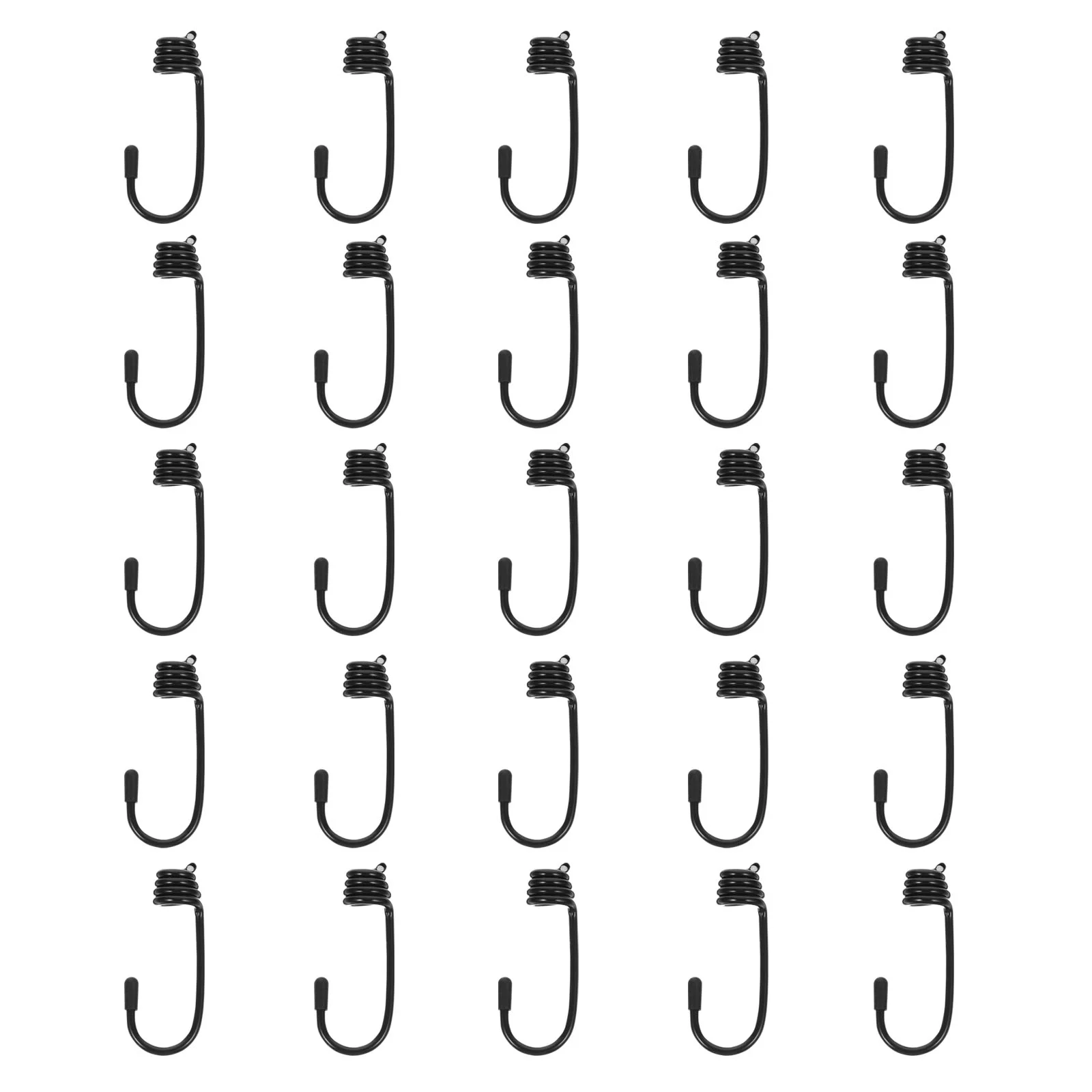

25 Pcs Special Elastic Cord Hook Outdoor Hooks Hanging Plastic- Coated Bungee Iron End Rope tender clothes