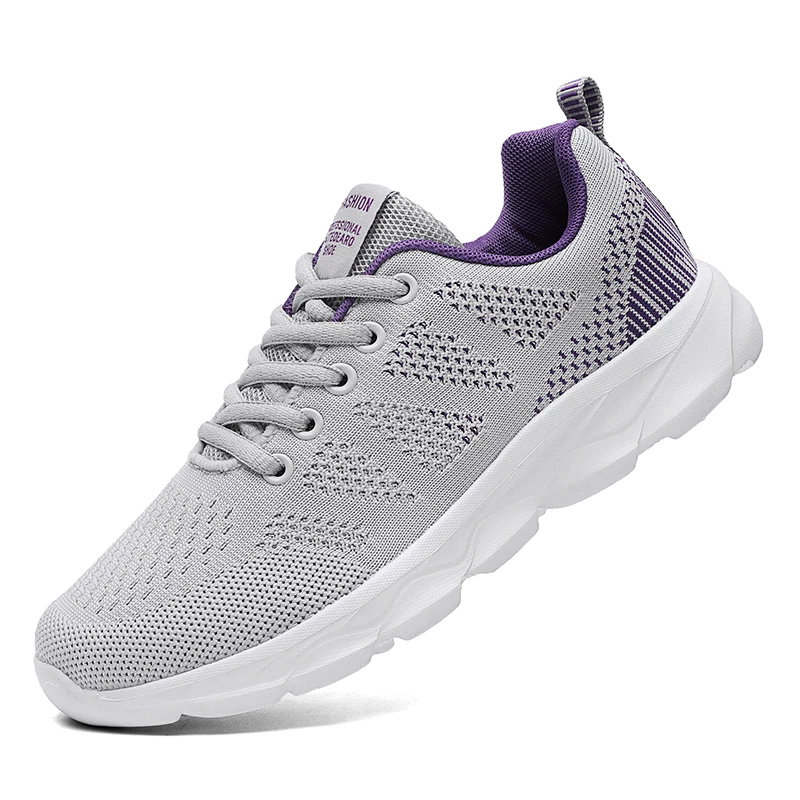 Breathable Women Vulcanized Shoes Lightweight Women's Casual Shoes Lace Up Sneakers Outdoor Sports Tennis Soft Walking Shoes