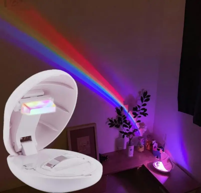 

Neon Lights Rainbow Projector Art Rainbow Light Glowing Party Decoration Portable Night Light with 3 Modes for Indoor Wall Room