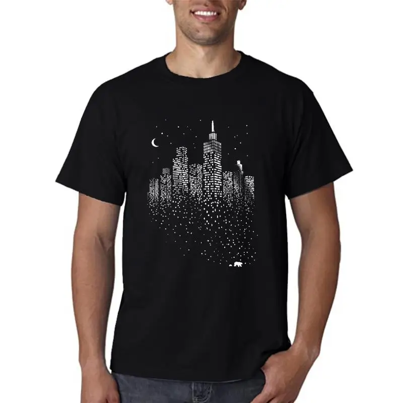 

short sleeve 100% cotton city print men Tshirt loose summer men t shirt cool print tops male men tee shirts